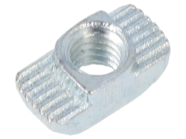 Moer; voor profielen; Gleufbreedte: 8mm; staal; zink; t-vormig Moer; voor profielen; Gleufbreedte: 8mm; staal; zink; t-vormig